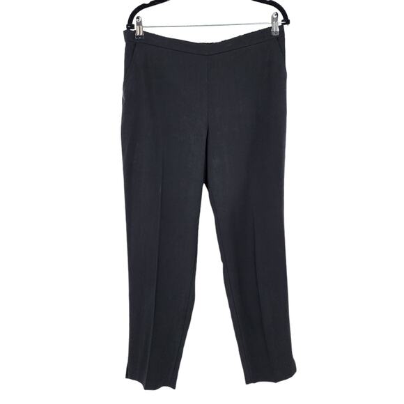 Eileen Fisher System High Rise Tencel Pull On Black Trouser Pants Size Medium - Picture 1 of 4